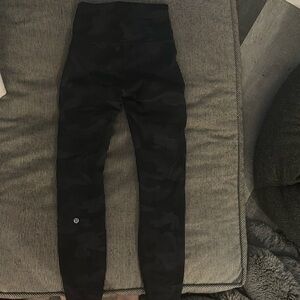 Lululemon Black align 25’ camo leggings.